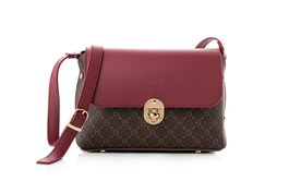 Lucky Bees Bolso Bandolera 1278 Marrón y Rojo Clarete